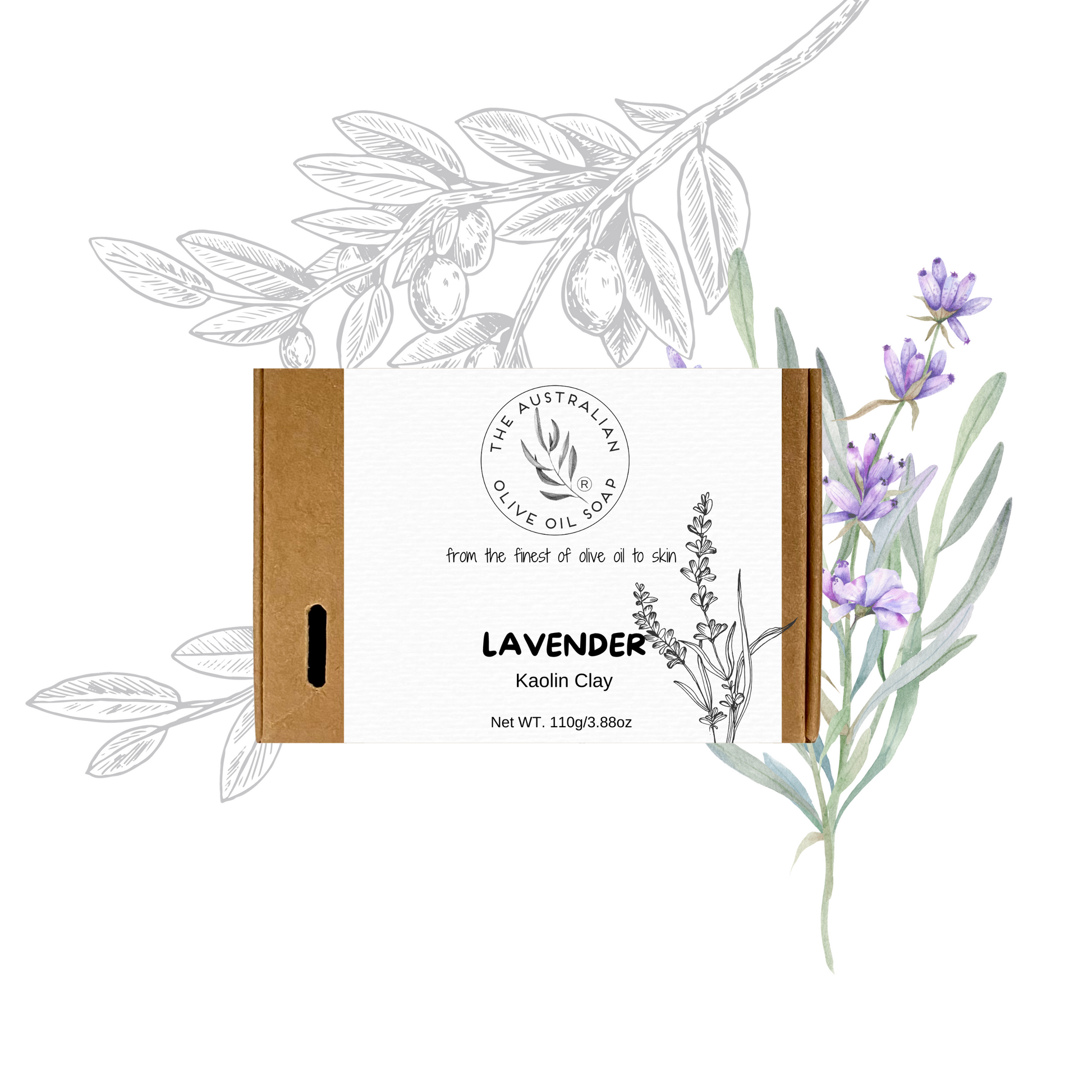 Lavender Kaolin Soap - The AUstralian Olive Oil Soap