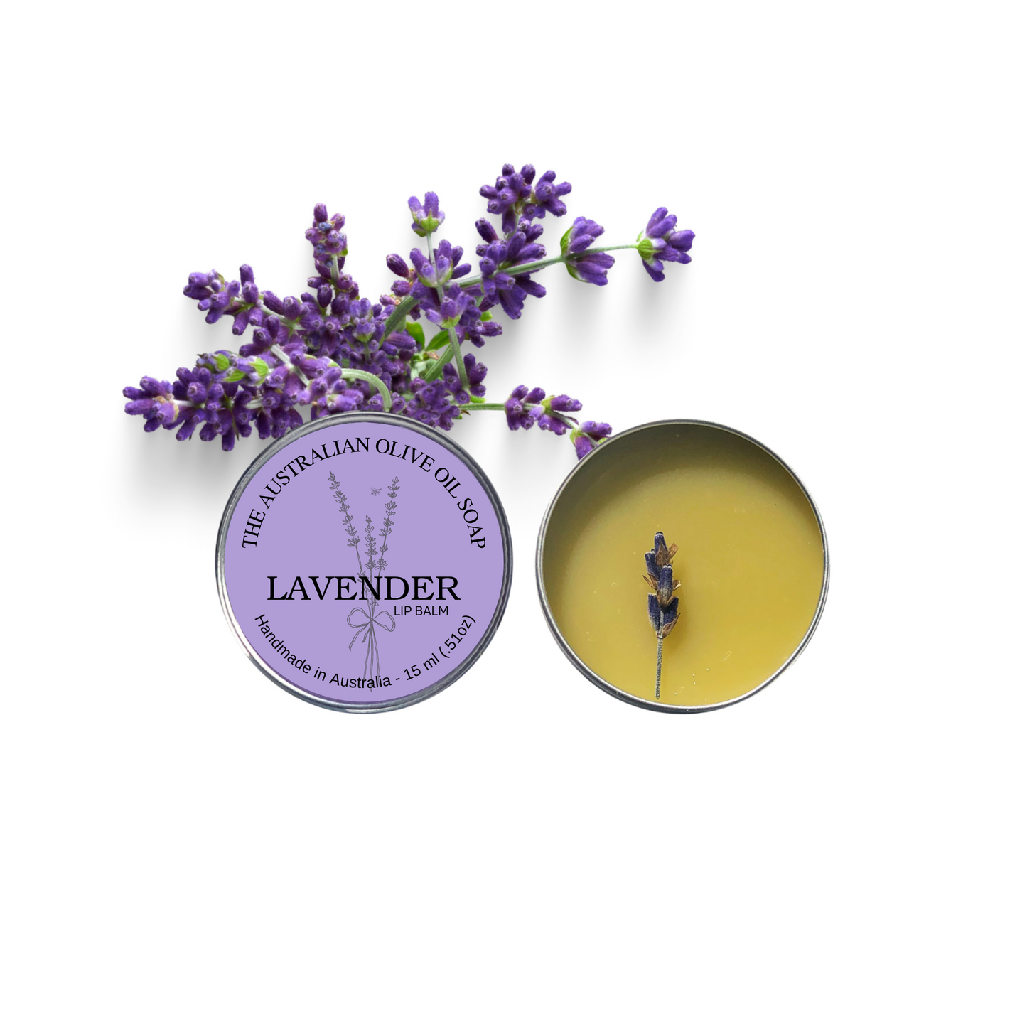 beautiful natural lip balm scented with certified organic lavender essential oil | The Australian olive oil soap