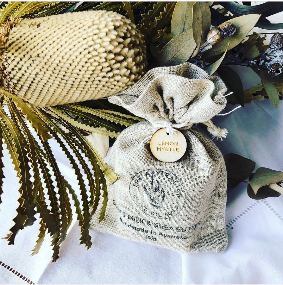 Gift Bag Lemon Myrtle Butter Goat Milk - The Australian Olive Oil Soap